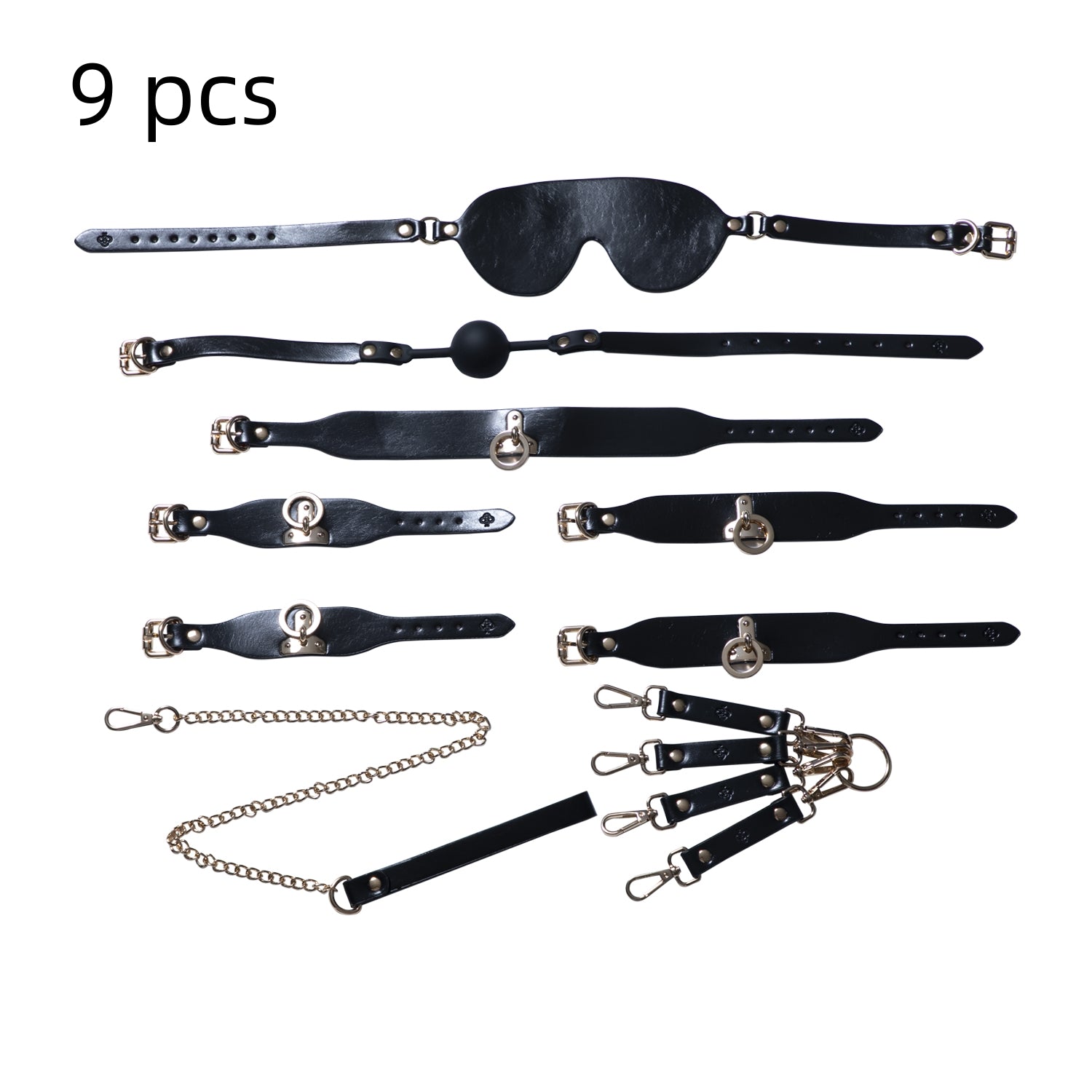 Honey Play Box - Kinky Play Kit - Bondage Kit 8 Piece Vegan Leather Bondage Kit
