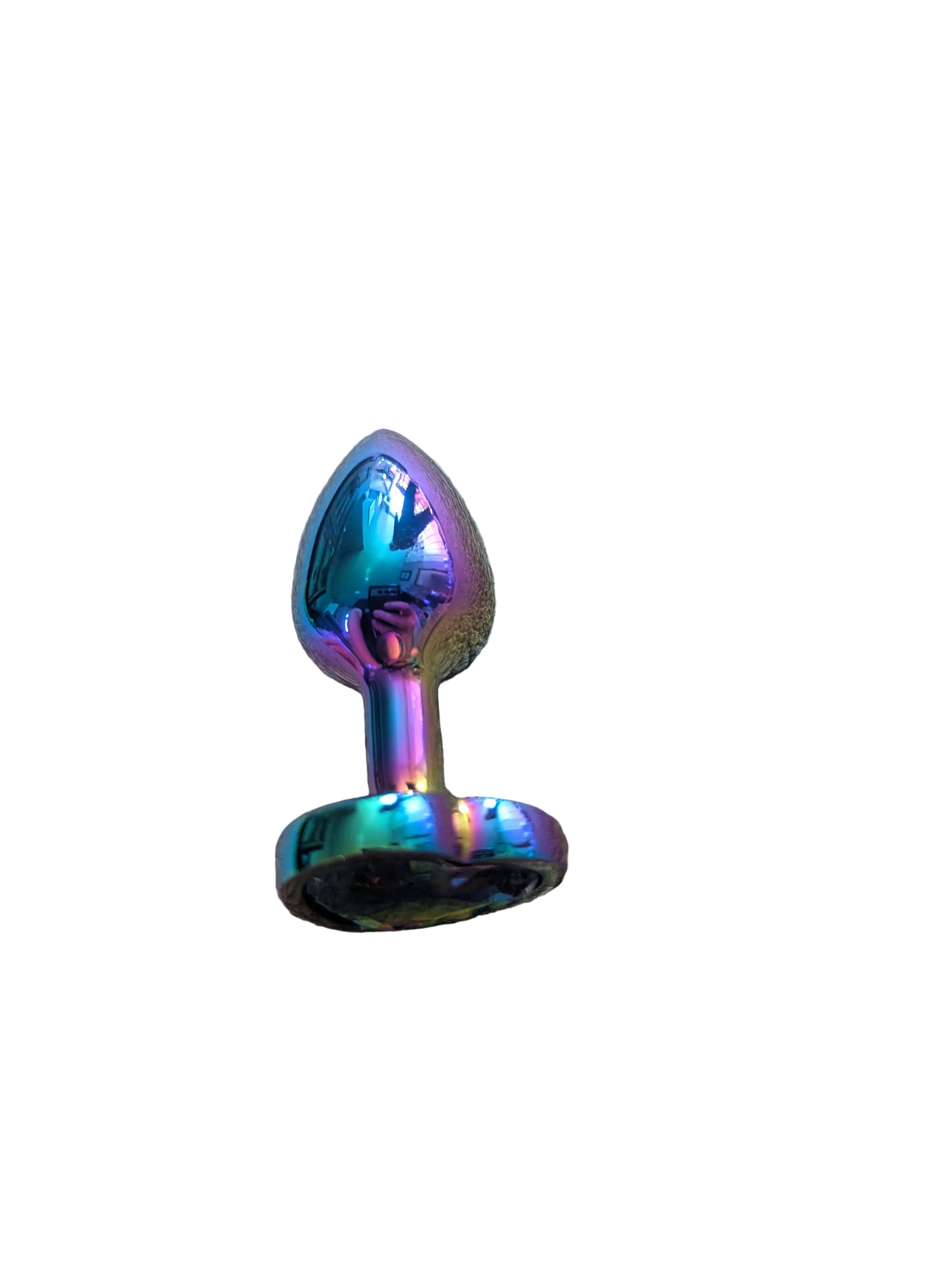 Oil slick iridescent diamond butt plug