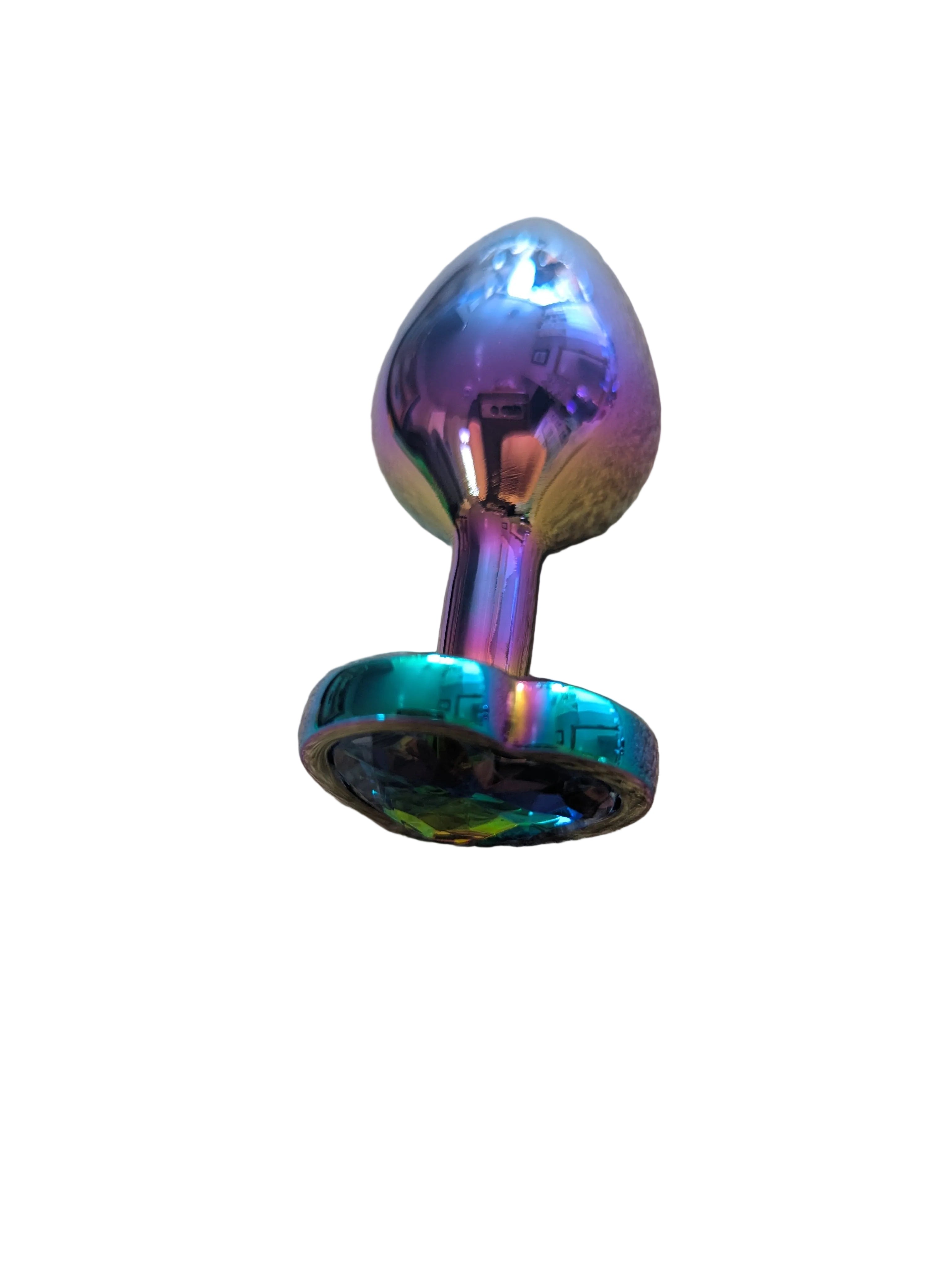 Oil slick iridescent diamond butt plug