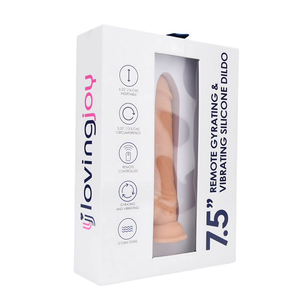 Loving Joy 7.5″ Remote Thrusting & Vibrating Silicone Dildo