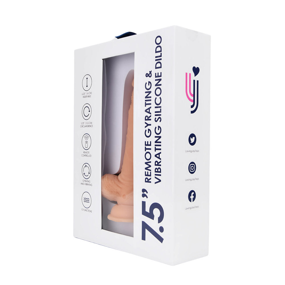 Loving Joy 7.5″ Remote Thrusting & Vibrating Silicone Dildo