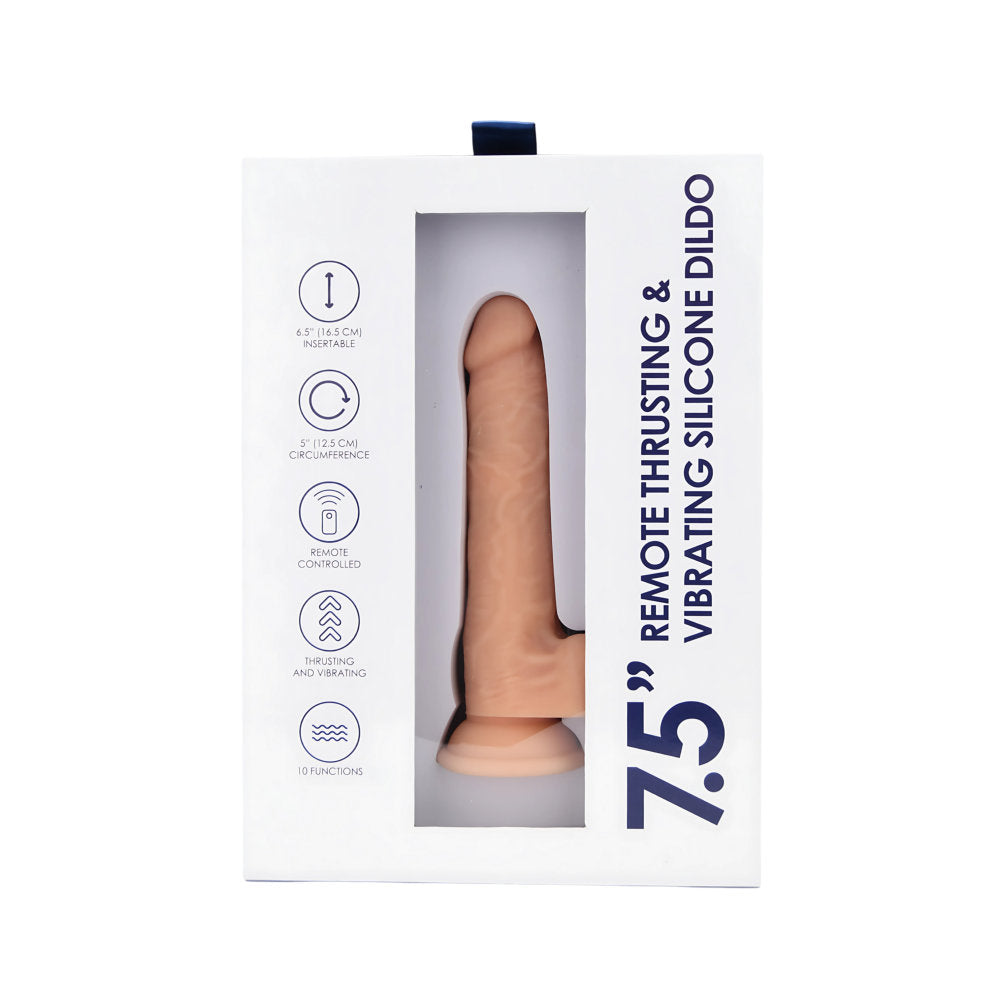 Loving Joy 7.5″ Remote Thrusting & Vibrating Silicone Dildo