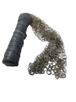Leather handle ring chain flogger