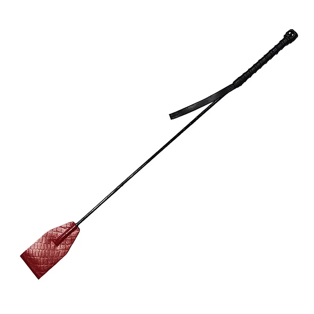 Rouge leather riding crop