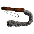 Rouge Wooden handle Beaded Metal Flogger