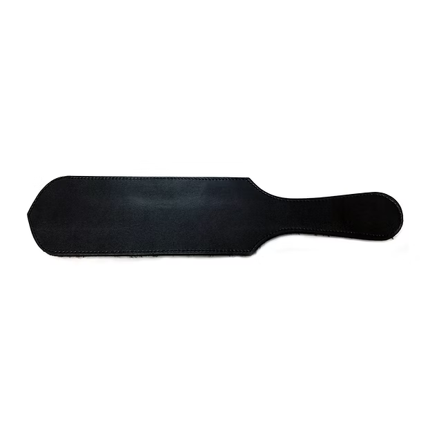 Rouge leather paddle with fur