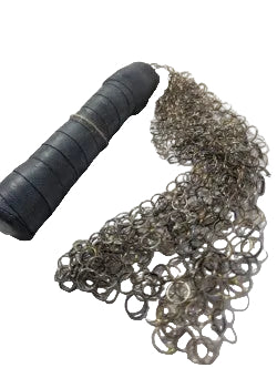 Leather handle ring chain flogger