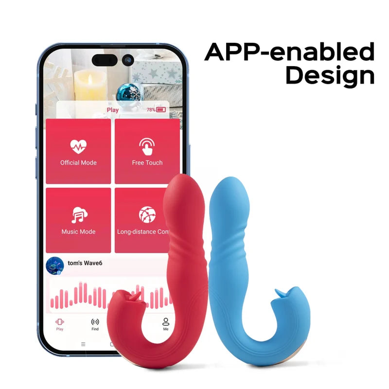 Honey play box - JOI THRUST App Controlled Thrusting G-spot Vibrator & Tongue Clit Licker